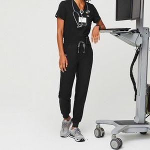 Figs Black High Waisted Zamora Jogger Scrub Pants